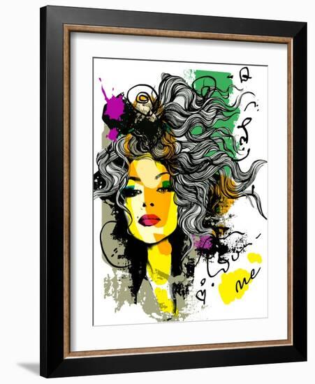 Fashion Print Sketch with a Model-A Frants-Framed Art Print