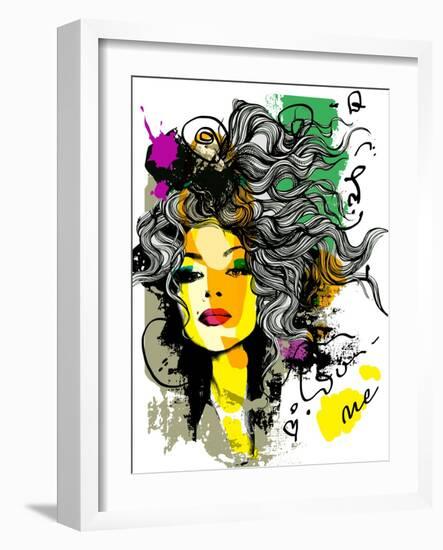 Fashion Print Sketch with a Model-A Frants-Framed Art Print