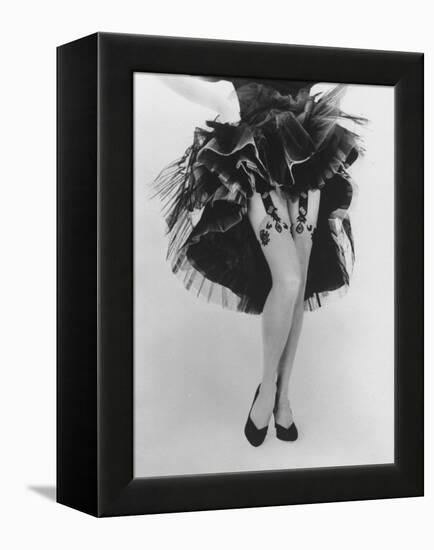 Fashion Shot of Elaborate Garter Made by Andre Richard-Gordon Parks-Framed Premier Image Canvas