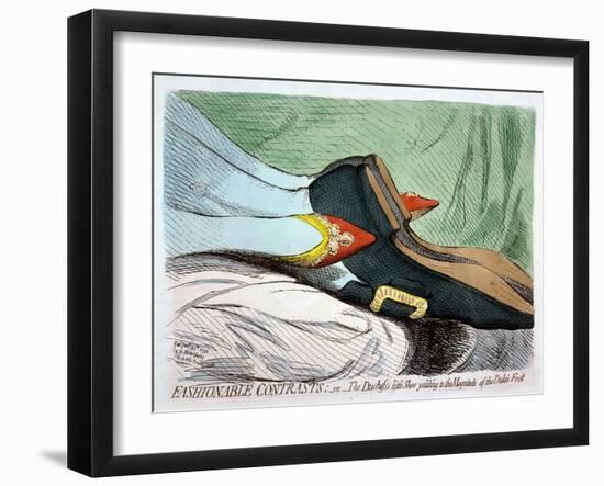 Fashionable Contrasts, or the Duchess's Little Shoe Yielding to the Magnitude of the Duke-James Gillray-Framed Giclee Print