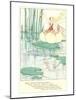 Fashionable Fairies on Lily Pad-null-Mounted Art Print