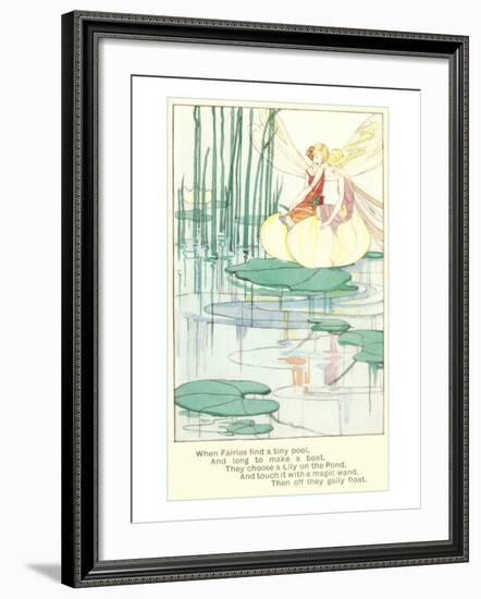 Fashionable Fairies on Lily Pad-null-Framed Art Print