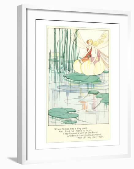 Fashionable Fairies on Lily Pad-null-Framed Art Print