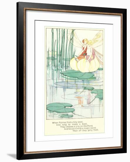 Fashionable Fairies on Lily Pad-null-Framed Art Print