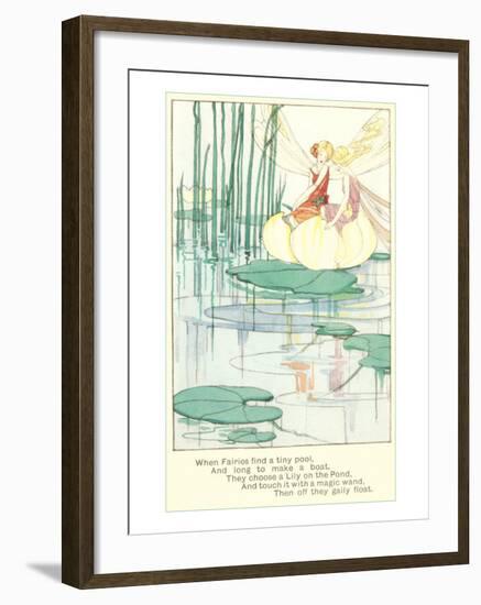 Fashionable Fairies on Lily Pad-null-Framed Art Print