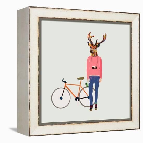 Fashionable Hipster Deer-run4it-Framed Stretched Canvas