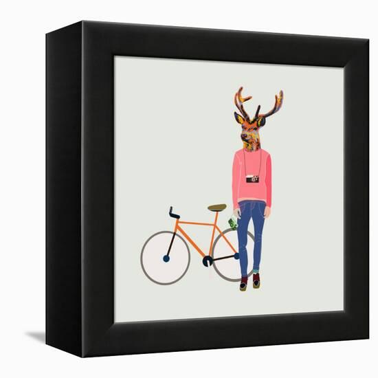 Fashionable Hipster Deer-run4it-Framed Stretched Canvas