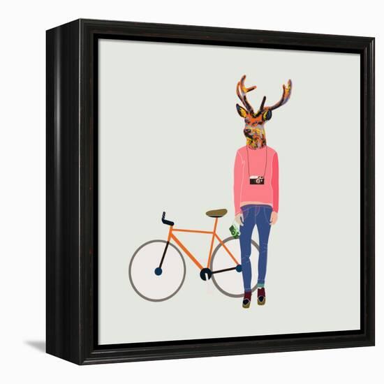 Fashionable Hipster Deer-run4it-Framed Stretched Canvas