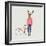 Fashionable Hipster Deer-run4it-Framed Art Print