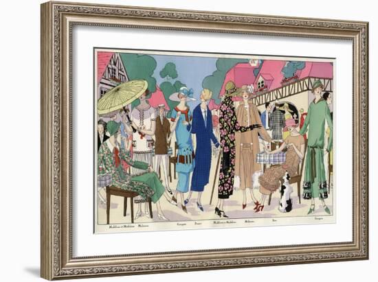 Fashionable Ladies in Designer Outfits-null-Framed Art Print