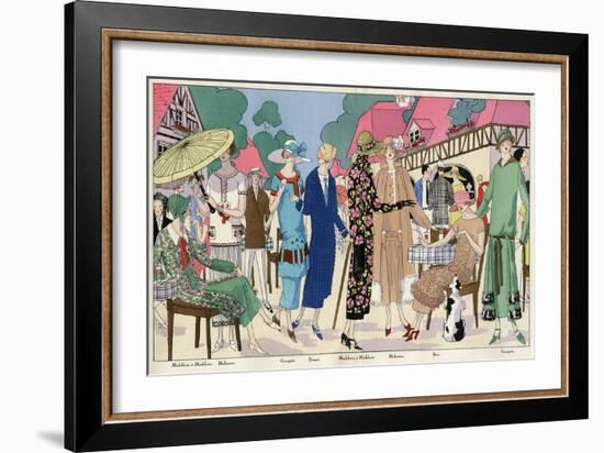 Fashionable Ladies in Designer Outfits-null-Framed Art Print