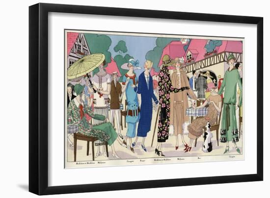 Fashionable Ladies in Designer Outfits-null-Framed Art Print