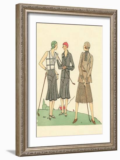 Fashionable Lady Golfers-null-Framed Art Print