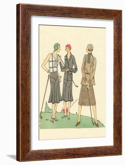 Fashionable Lady Golfers-null-Framed Art Print