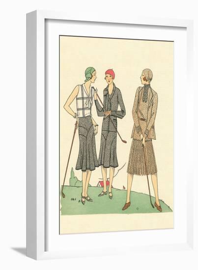 Fashionable Lady Golfers-null-Framed Art Print