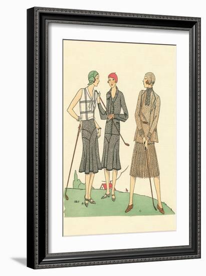 Fashionable Lady Golfers-null-Framed Art Print