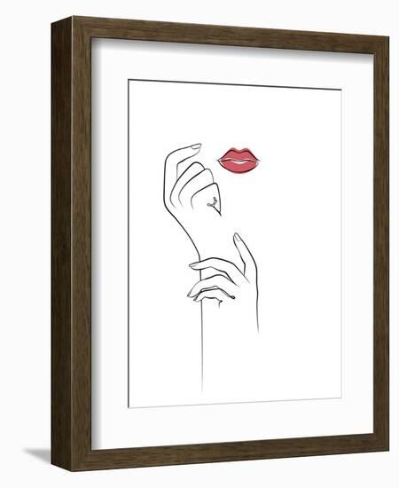 Fashionista - Hands and Lips-Dana Shek-Framed Art Print