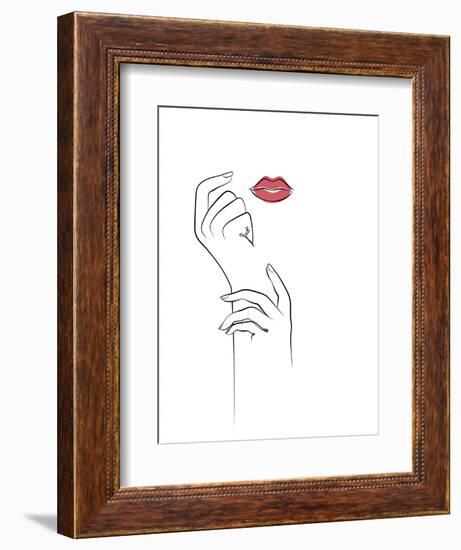 Fashionista - Hands and Lips-Dana Shek-Framed Art Print