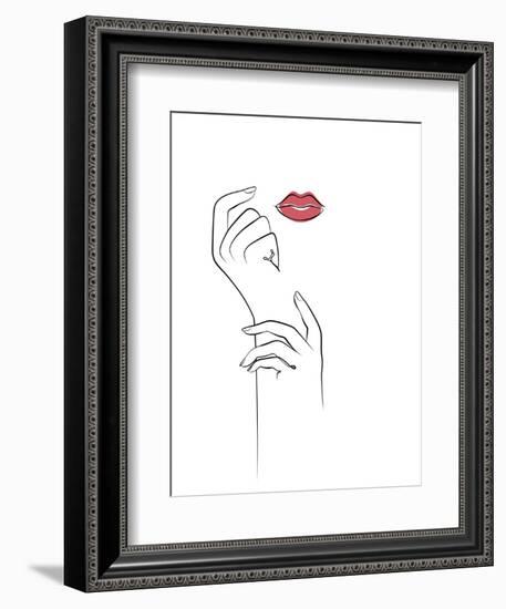 Fashionista - Hands and Lips-Dana Shek-Framed Art Print