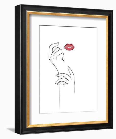 Fashionista - Hands and Lips-Dana Shek-Framed Art Print