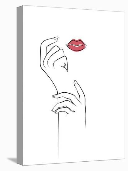 Fashionista - Hands and Lips-Dana Shek-Framed Stretched Canvas