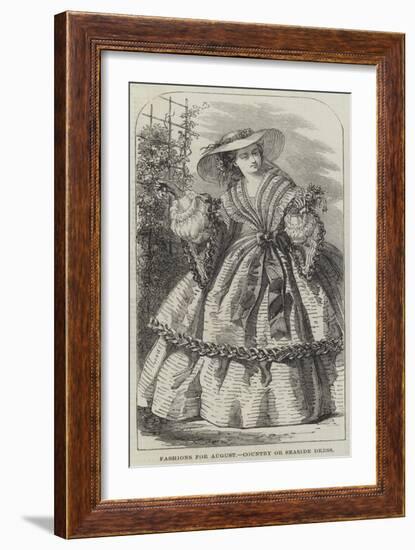 Fashions for August, Country or Seaside Dress-null-Framed Giclee Print