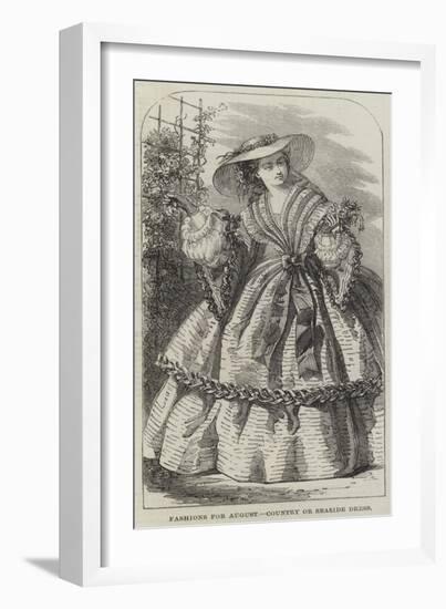 Fashions for August, Country or Seaside Dress-null-Framed Giclee Print