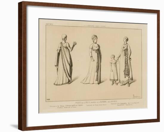 Fashions of the 6th Year, after Le Journal Des Dames-Raphael Jacquemin-Framed Giclee Print