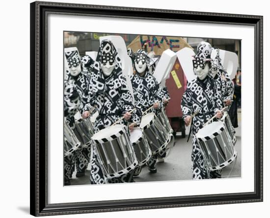 Fasnacht Carnival Costumes and Parade, Basel, Switzerland-Walter Bibikow-Framed Photographic Print