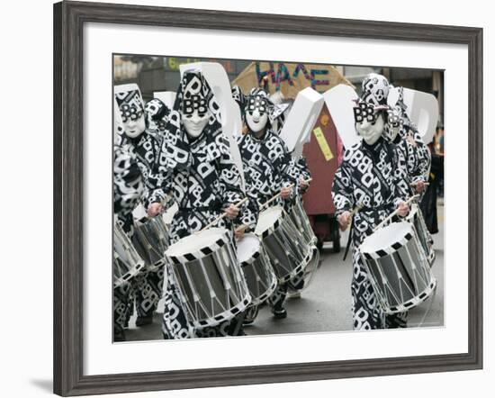 Fasnacht Carnival Costumes and Parade, Basel, Switzerland-Walter Bibikow-Framed Photographic Print