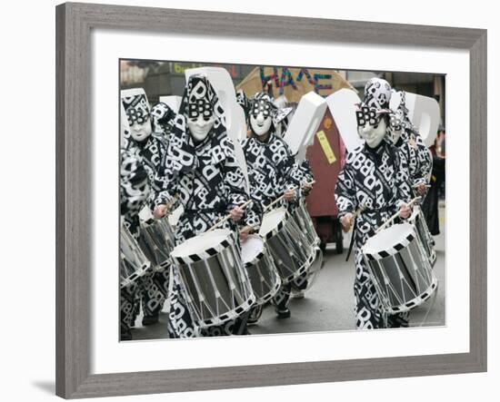 Fasnacht Carnival Costumes and Parade, Basel, Switzerland-Walter Bibikow-Framed Photographic Print