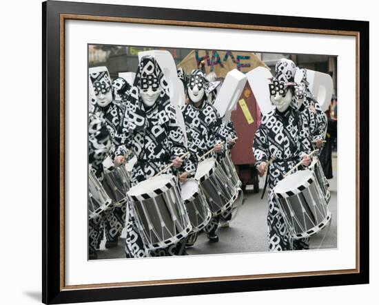 Fasnacht Carnival Costumes and Parade, Basel, Switzerland-Walter Bibikow-Framed Photographic Print