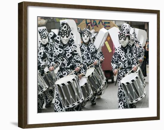 Fasnacht Carnival Costumes and Parade, Basel, Switzerland-Walter Bibikow-Framed Photographic Print