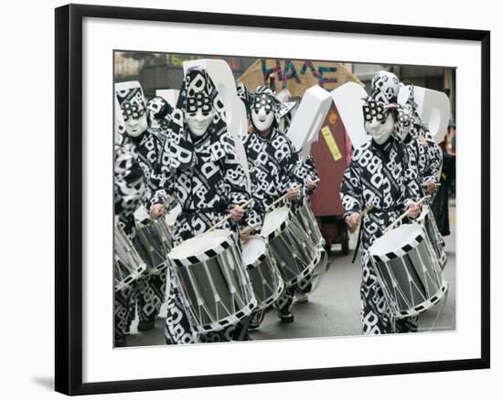 Fasnacht Carnival Costumes and Parade, Basel, Switzerland-Walter Bibikow-Framed Photographic Print