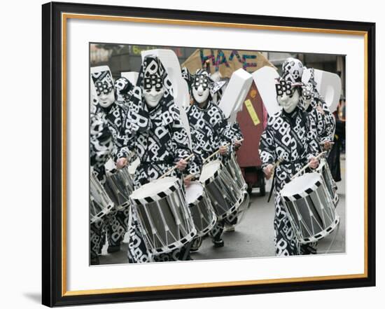 Fasnacht Carnival Costumes and Parade, Basel, Switzerland-Walter Bibikow-Framed Photographic Print