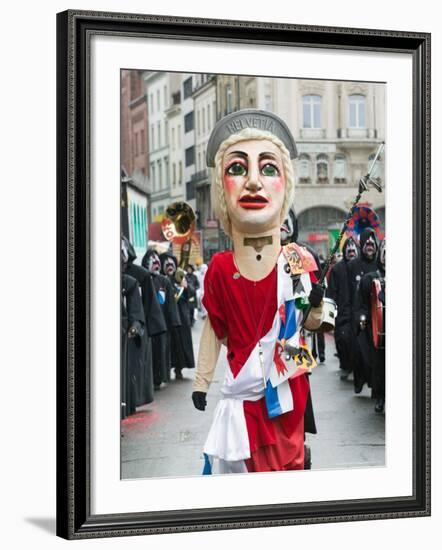 Fasnacht Carnival Costumes and Parade, Basel, Switzerland-Walter Bibikow-Framed Photographic Print