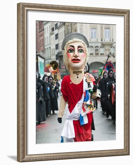 Fasnacht Carnival Costumes and Parade, Basel, Switzerland-Walter Bibikow-Framed Photographic Print