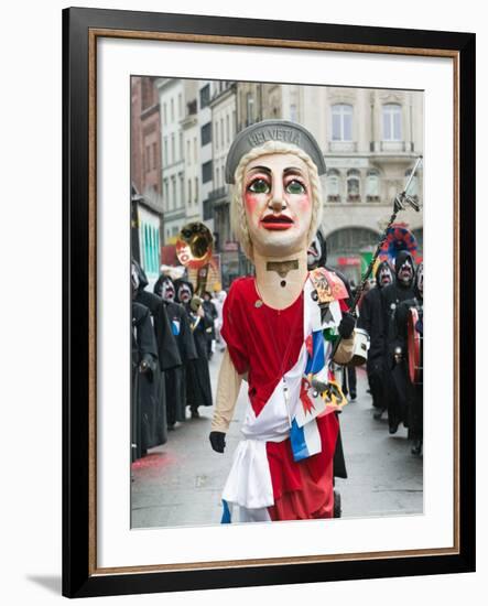 Fasnacht Carnival Costumes and Parade, Basel, Switzerland-Walter Bibikow-Framed Photographic Print