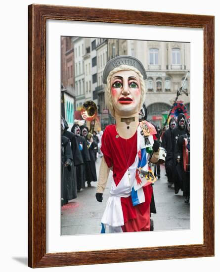 Fasnacht Carnival Costumes and Parade, Basel, Switzerland-Walter Bibikow-Framed Photographic Print