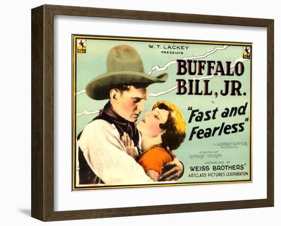 FAST AND FEARLESS, from left: Jay Wilsey (aka Buffalo Bill Jr.), Jean Arthur, 1924-null-Framed Art Print