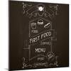 Fast Food on the Restaurant Menu Chalkboard-incomible-Mounted Art Print