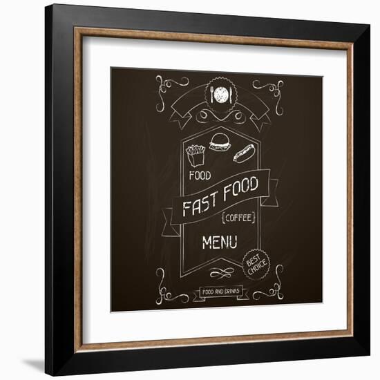 Fast Food on the Restaurant Menu Chalkboard-incomible-Framed Art Print