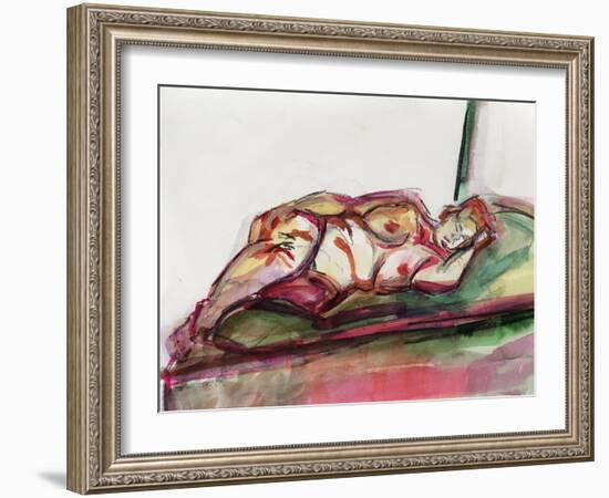Fat Sleeping Nude, 2015-Julie Held-Framed Giclee Print