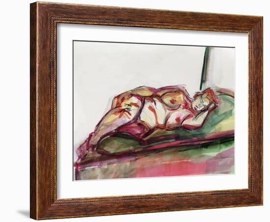 Fat Sleeping Nude, 2015-Julie Held-Framed Giclee Print