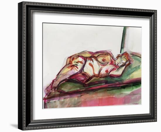 Fat Sleeping Nude, 2015-Julie Held-Framed Giclee Print