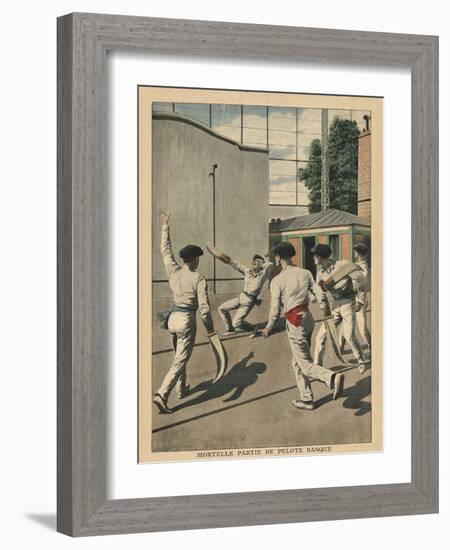 Fatal Basque Pelota, Illustration from 'Le Petit Journal', Supplement Illustre, 26th May 1907-French School-Framed Giclee Print