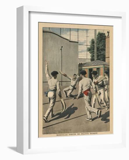 Fatal Basque Pelota, Illustration from 'Le Petit Journal', Supplement Illustre, 26th May 1907-French School-Framed Giclee Print