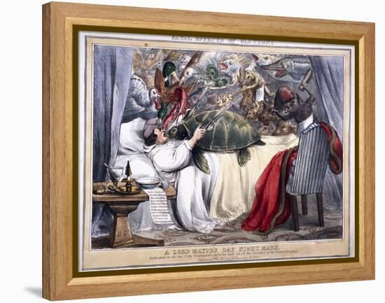 Fatal Effects of Gluttony, a Lord Mayor's Day Night Mare, 1830-null-Framed Premier Image Canvas