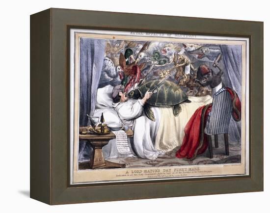 Fatal Effects of Gluttony, a Lord Mayor's Day Night Mare, 1830-null-Framed Premier Image Canvas