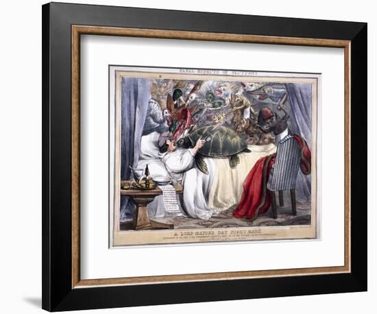 Fatal Effects of Gluttony, a Lord Mayor's Day Night Mare, 1830-null-Framed Giclee Print